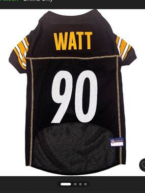 NFL Pittsburgh Steelers WATT #90 Pet Jersey in Black & Gold